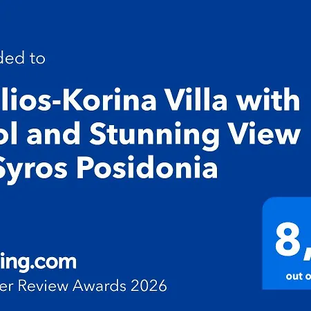 Villa Stelios-korina With Pool And Stunning View In Syros Posidonia